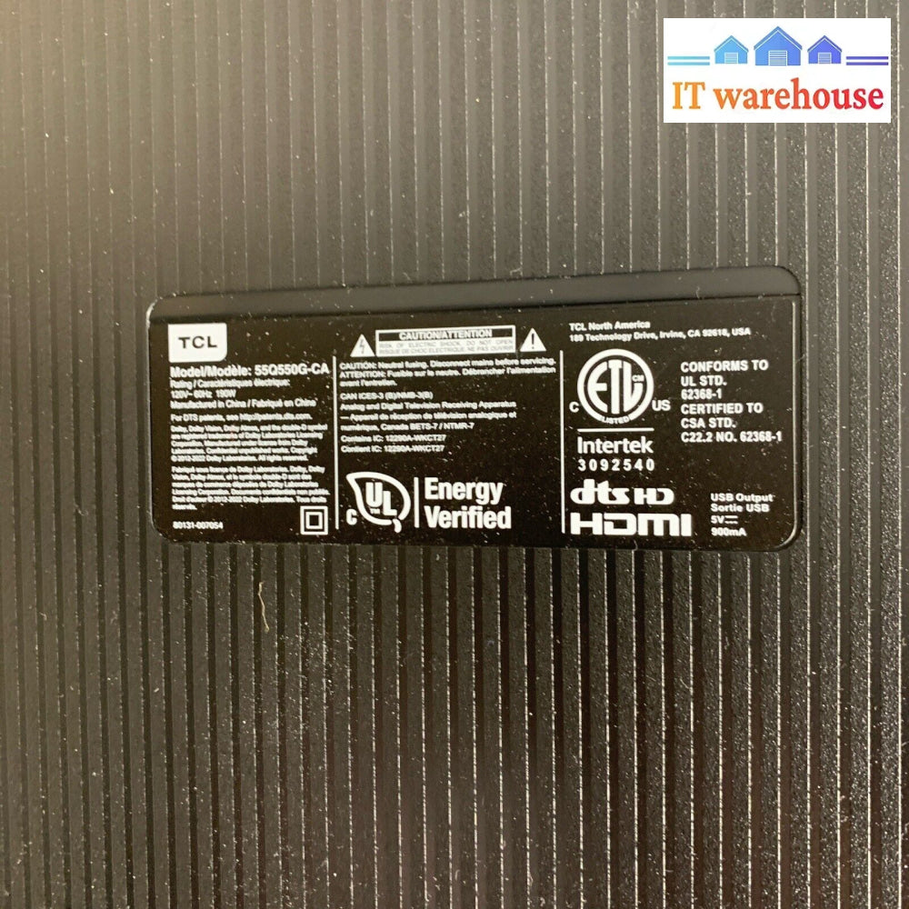 Stand For Tcl Q5 55’ 4K Uhd Hdr Qled Google Tv Smart (55Q550G-Ca)