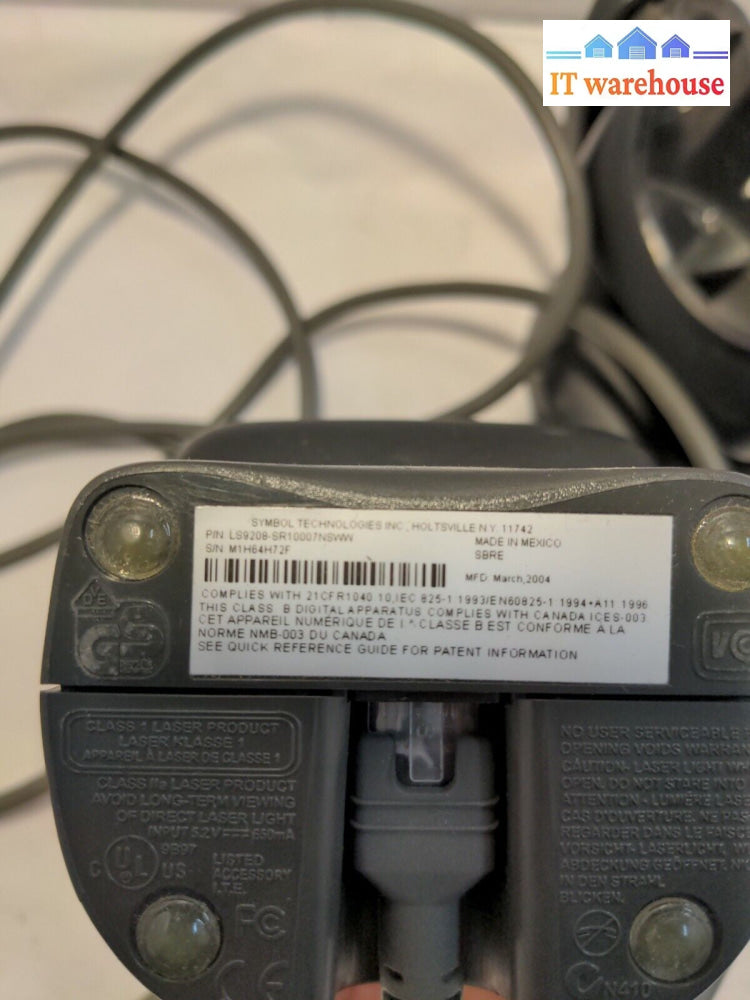 - Symbol LS9208 (LS9208-10007NSWW) Bar Code USB Scanner W/Cable&Stand Tested