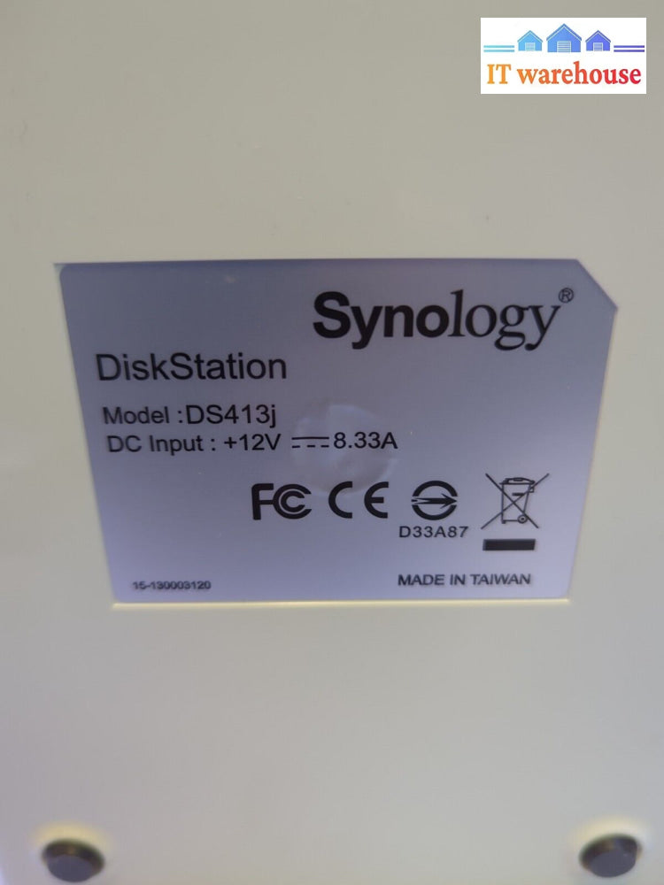 Synology Ds413J 4X Bay Sata Disk Station Nas Server (No Power Adapter) -