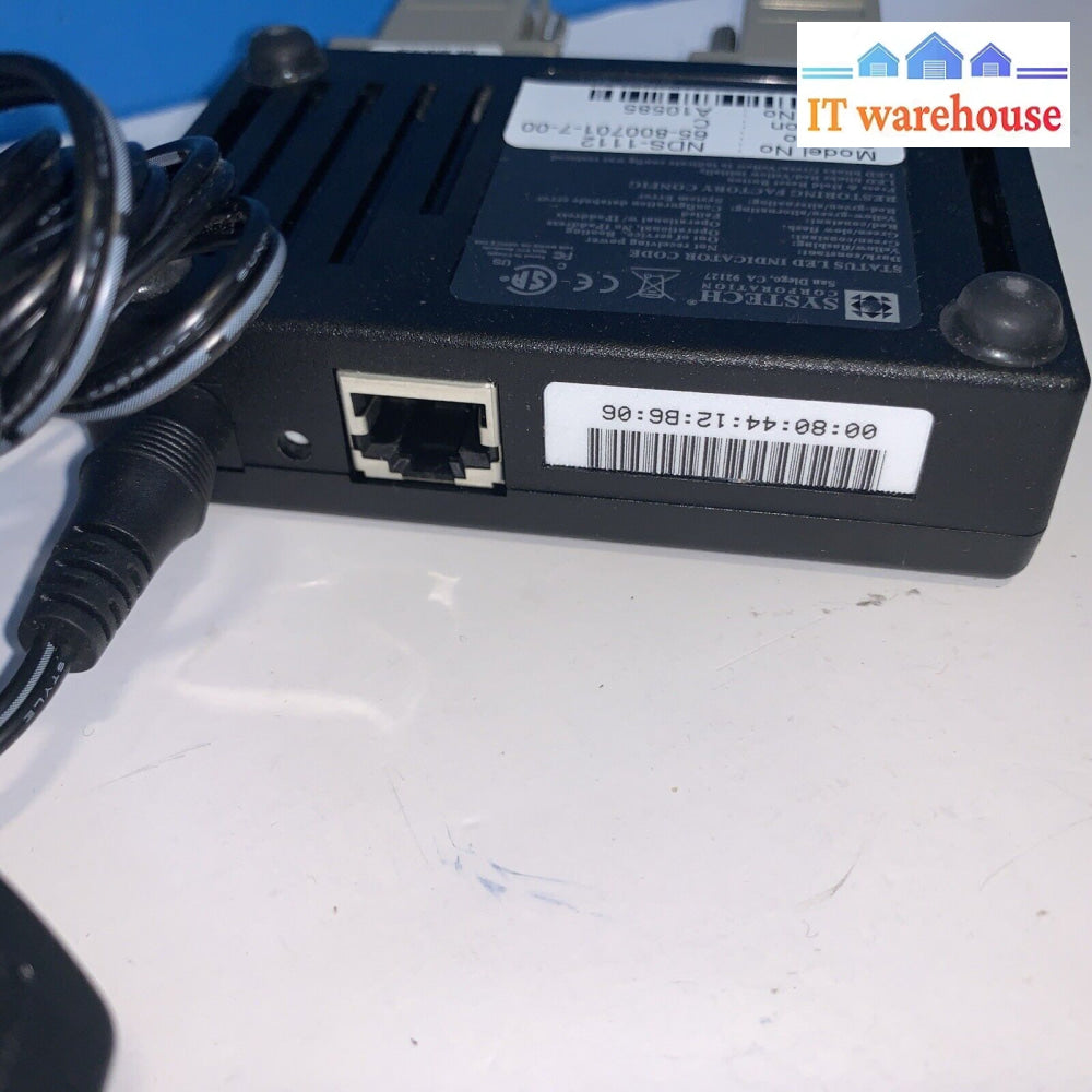 SYSTECH NDS-1112 2 PORT DB9 RS232 / LAN IP NETWORK DEVICE SERVER / Original AC