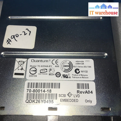 Tc-S23Aa-Ey Quantum 160Gb/320Gb Sdlt I Ultra-160 Scsi 68P Lvd Tape Drive