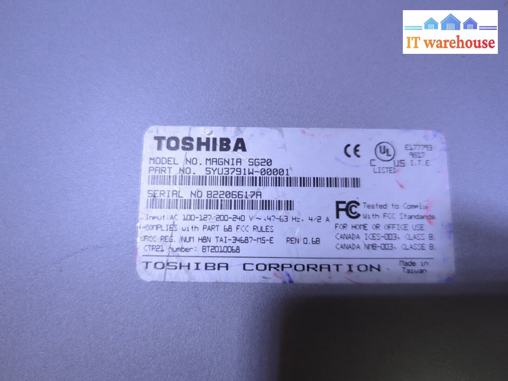 Toshiba Magnia Sg20 Vpn Linux Server Web (No Hdd *Read*) -