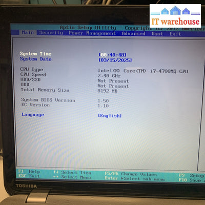 Toshiba Satellite P50-A Laptop Core i7-M4700MQ 2.4GHz 8GB Laptop barebone