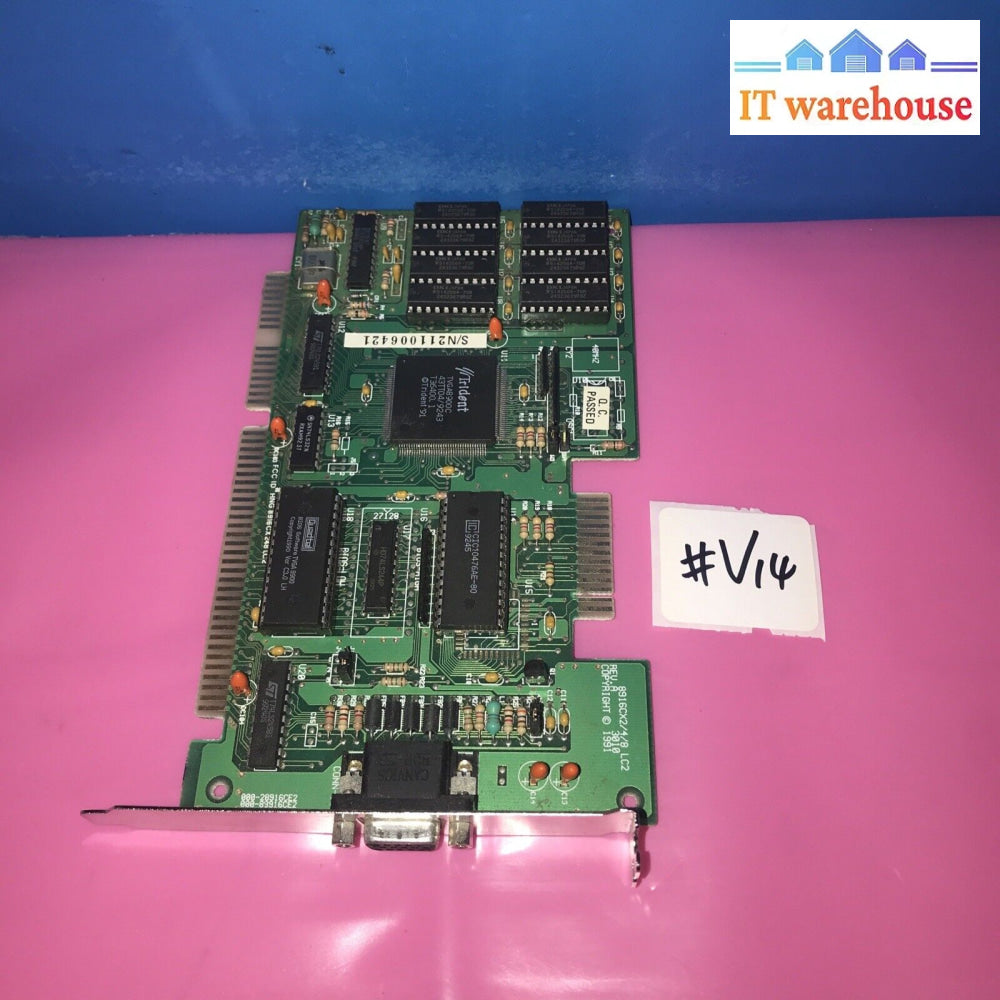 Trident 8916Cx2/4/8 Lc2 3010 Tvga8900C Chip Vga Isa Graphic Card 1Mb Retro