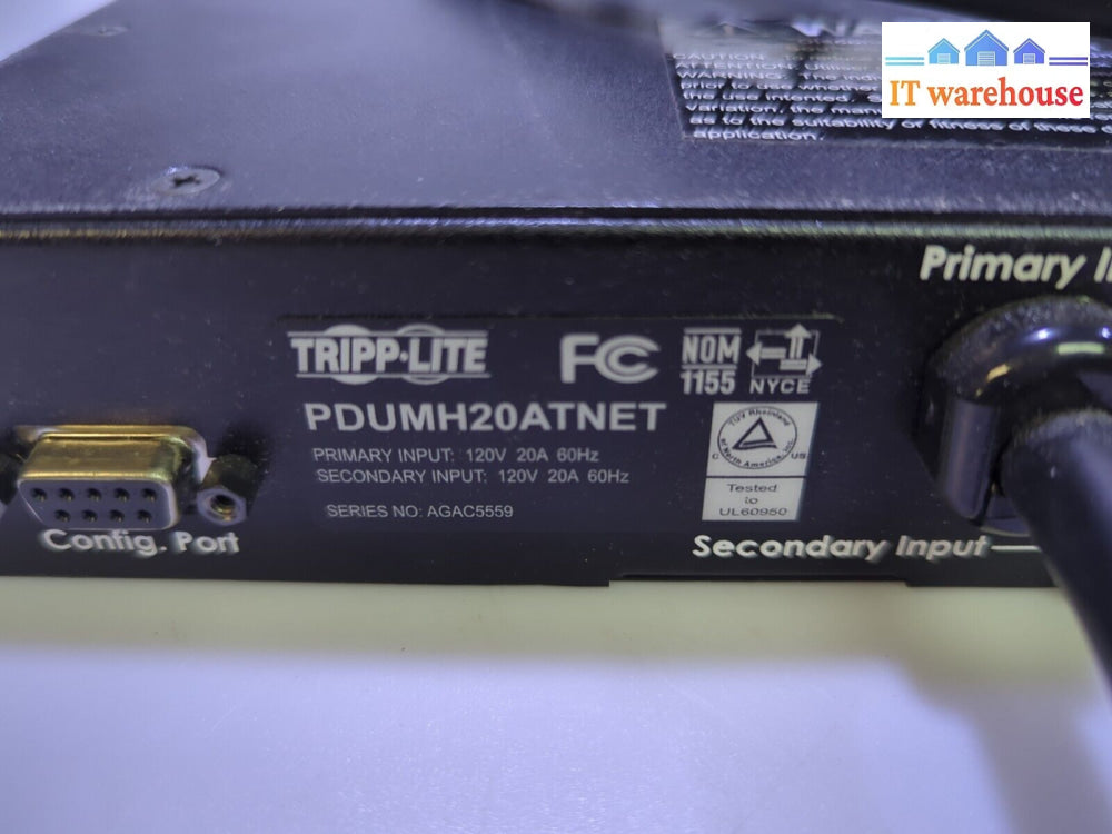 - Tripp-Lite Pdumh20Atnet 120V 16A 16 Outlet Rackmount Power Distributor