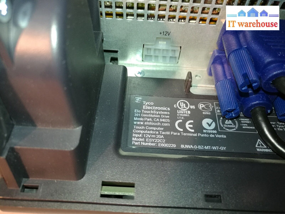 - Tyco Elo Touchsystems Esy22C2-8Uwa W/ Cpu/1.6Ghz /2G (No Hdd No Adapter)