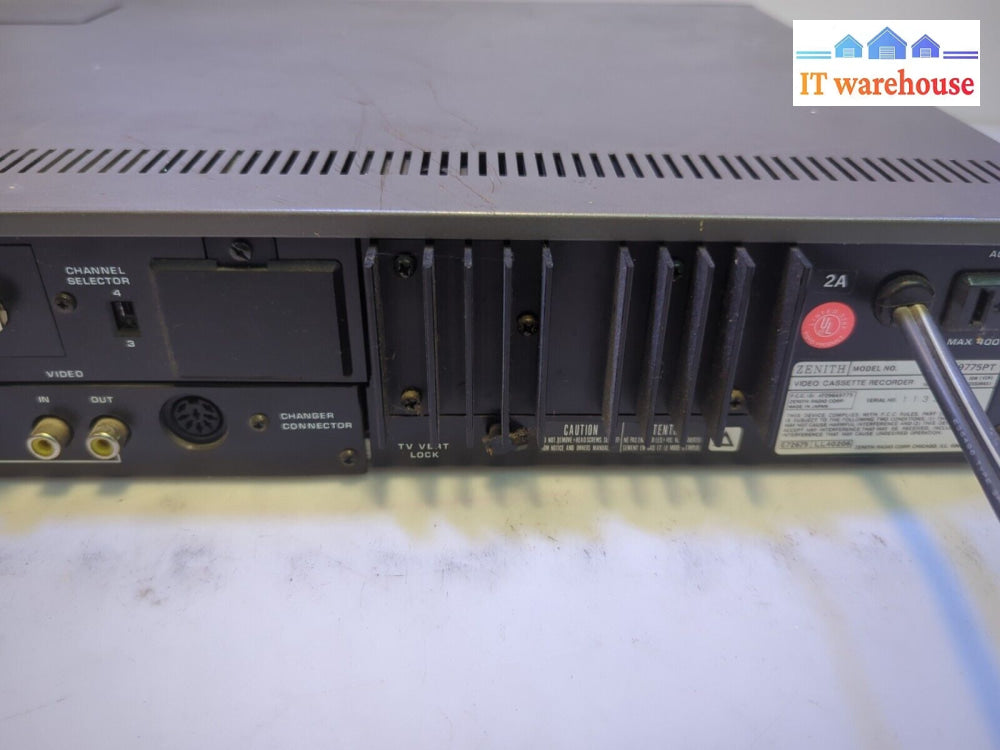 Untested ~ Zenith Vr9775Pt Video Cassette Recorder Director (No Remote)-