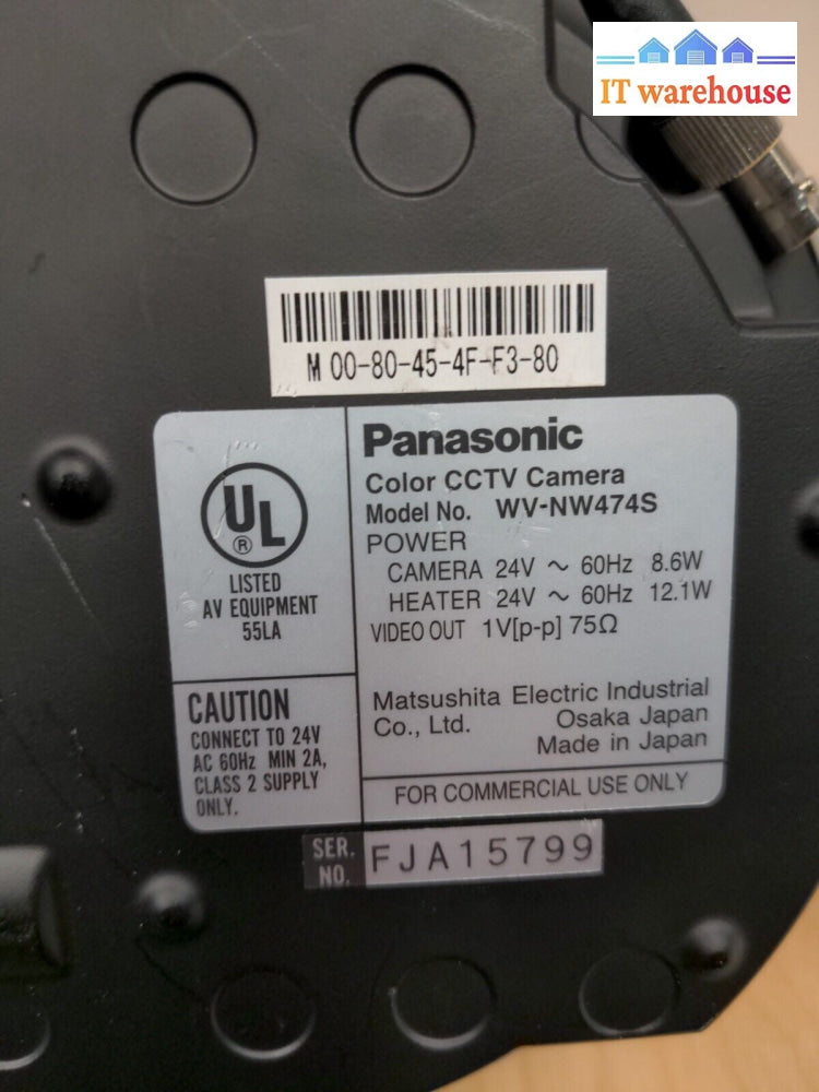 - Unused Panasonic WV-NW474S RJ45 Network/Analog Super Dynamic II Camera