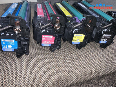 Used-OEM HP 654A/X CF330X CF331A CF332A CF333A TONER COMBO FOR M651 M651n