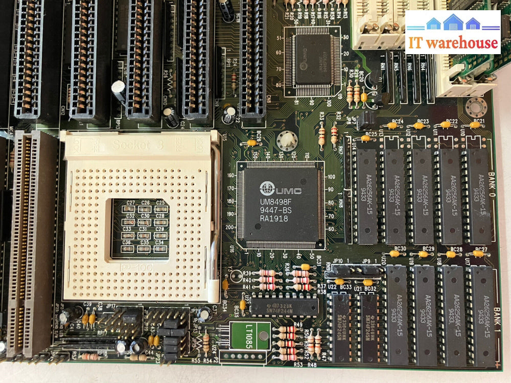 ~ Vintage 486 Tk 8498F/Gp 4N D24 Mother Board Umc Amibios 1993 W/ 2X 72Pin Sdram