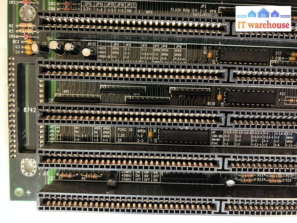 ~ Vintage 486 Tk 8498F/Gp 4N D24 Mother Board Umc Amibios 1993 W/ 2X 72Pin Sdram