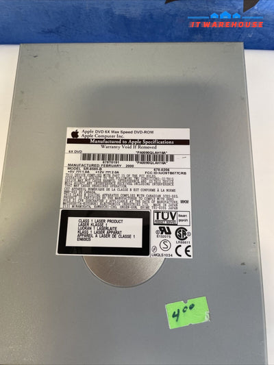 Vintage Apple Ide Beige Dvd 6X Max Speed Dvd-Rom Model: Sr-8585-B Mfd: May 2000