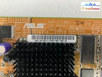 ~ (Vintage) Asus Agp-V7100 T 32Mb Nvidia Geforce Mx Video Card C1V0Dm-Pure/32M