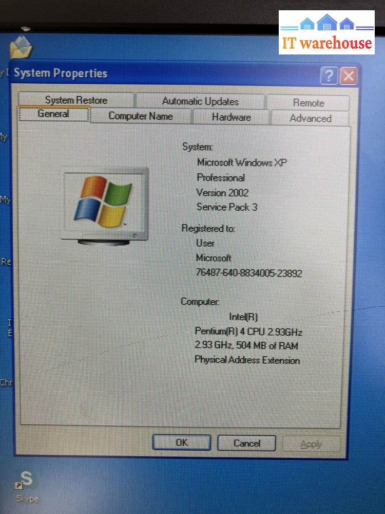 Vintage Compaq Presario Sr1000 Desktop Pentium 4 Cpu 512Mb Ram 160Gb Hdd Xp ~