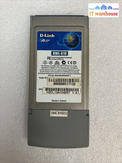 ~ Vintage D-Link Air Wireless Network Dwl-610 2.4 Ghz Cardbus Adapter