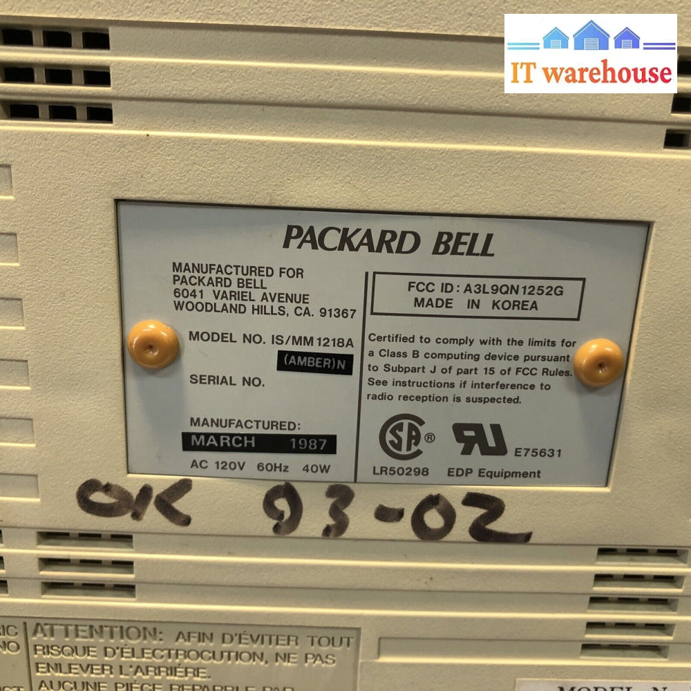 $ Vintage Epson Apex Plus Ap3001A Computer No Hdd /W Monitor Tested
