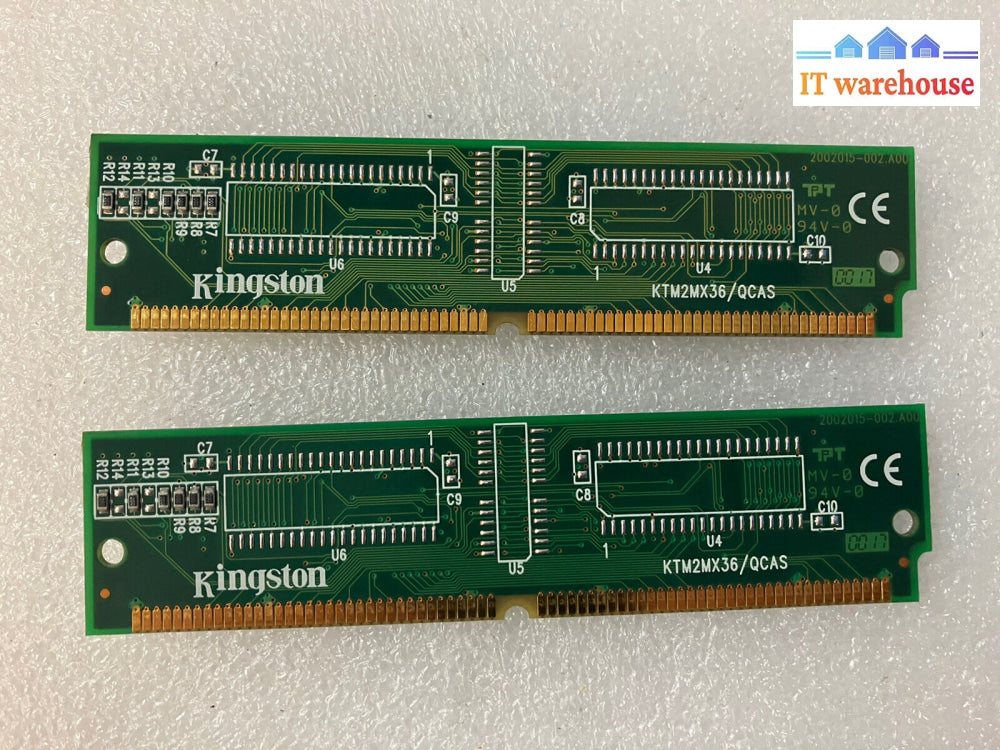 ~(Vintage) Lot Of 2 Ktm2Mx36/Qcas Kingston 8Mb 60Ns 72-Pin Simm Memory Module