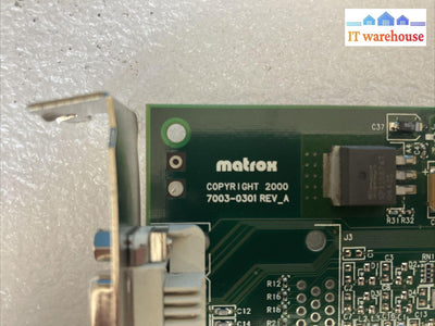 Vintage Matrox Ibm Fru: 00P5758 Pci Graphics Accelerator P/N 80P4527 H13284 ~