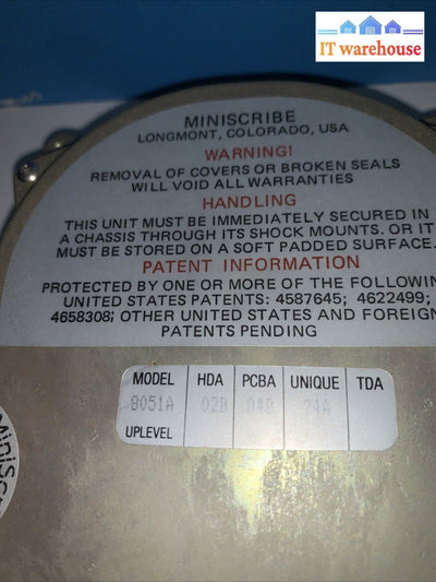 Vintage~ Maxtor (Miniscribe) 8051A 42.7MB IDE / PATA 3.5 ’ 3484rpm Hard Disk
