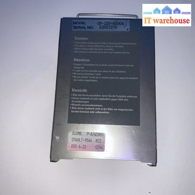 Vintage Nec Op-220-60004 810Mb Laptop Hard Disk (Tested Working)