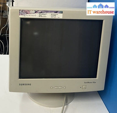 Vintage Samsung Syncmaster 753Df 17’ Gaming Crt Monitor With Vga & Power Cord ~