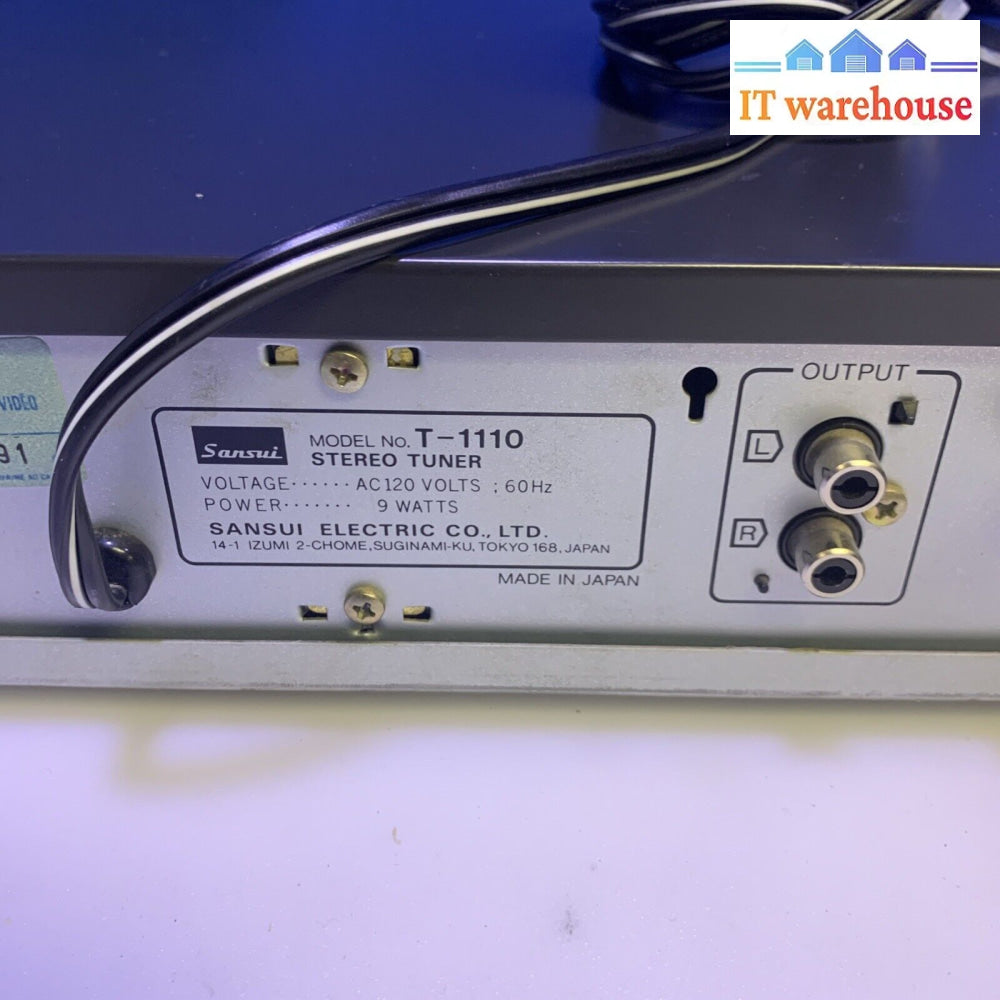 VINTAGE SANSUI QUARTZ PLL SYNTHESIZER TUNER T-1110