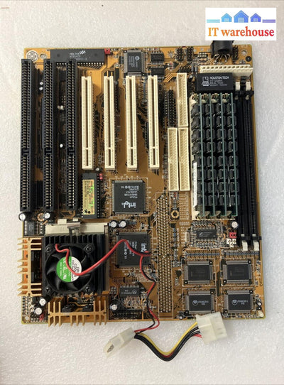 Vintage Socket 7 Loaded Motherboard With Cpu And Memory ~