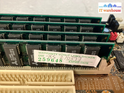 Vintage Socket 7 Loaded Motherboard With Cpu And Memory ~