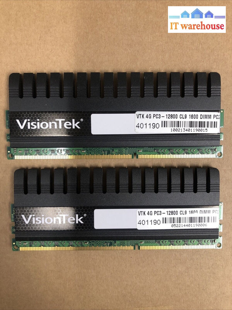 +VisionTek VTK 8GB(2x4GB) PC3-12800 DDR3 1600 CL9 DIMM Desktop PC Memory