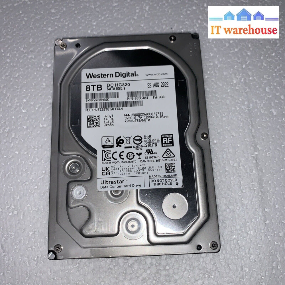 WD 8TB (SATA) HUS728T8TALE6L4 HC320 Ultrastar 3.5’’ HDD hard drive