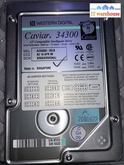 Western Digital Caviar 34300 4.3GB IDE hard drive