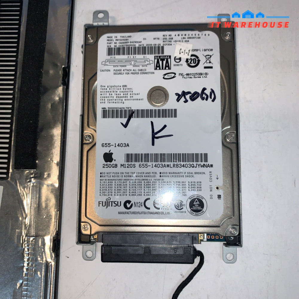 (Windows XP SP3) 250GB Hard Drive/caddy for HP G62 laptop (1000+ days)
