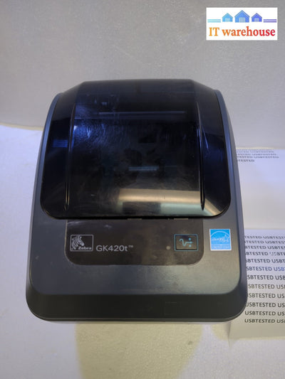 Zebra GK420T Thermal Label Printer USB Ethernet (No AC adapter *Read*)