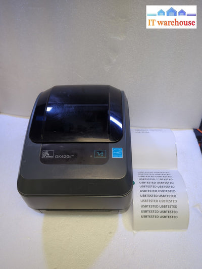Zebra GK420T Thermal Label Printer USB Ethernet (No AC adapter *Read*)