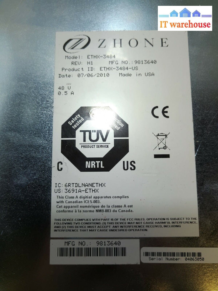- ZHONE ETHX-3484 EXT EU - SHDSL Bonded Ethernet Access Device (NO ADAPTER)