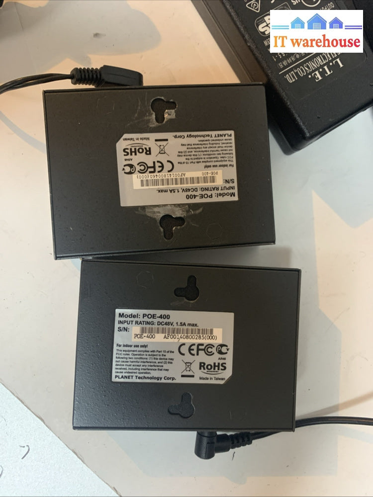 （1 set) PLANET POE-400 4-Port Gigabit IEEE 802.3AF PoE Injector Hub