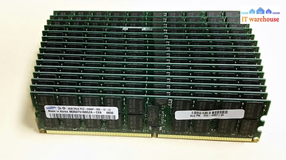 1 x 4GB SAMSUNG M393T5160QZA-CE6 2Rx4 PC2-5300P DDR2 ( ECC FOR SERVER ) RAM @@@