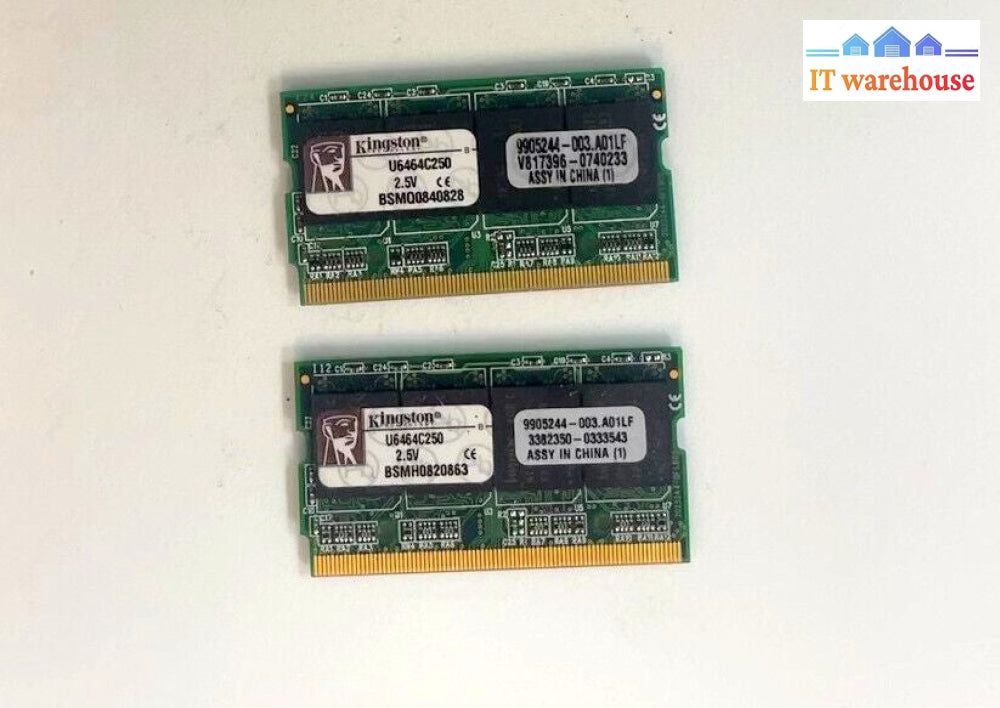 1 x      Kingston U6464C250 PC-2700 512MB MICRO DIMM 333MHz DDR SD RAM MEMORY