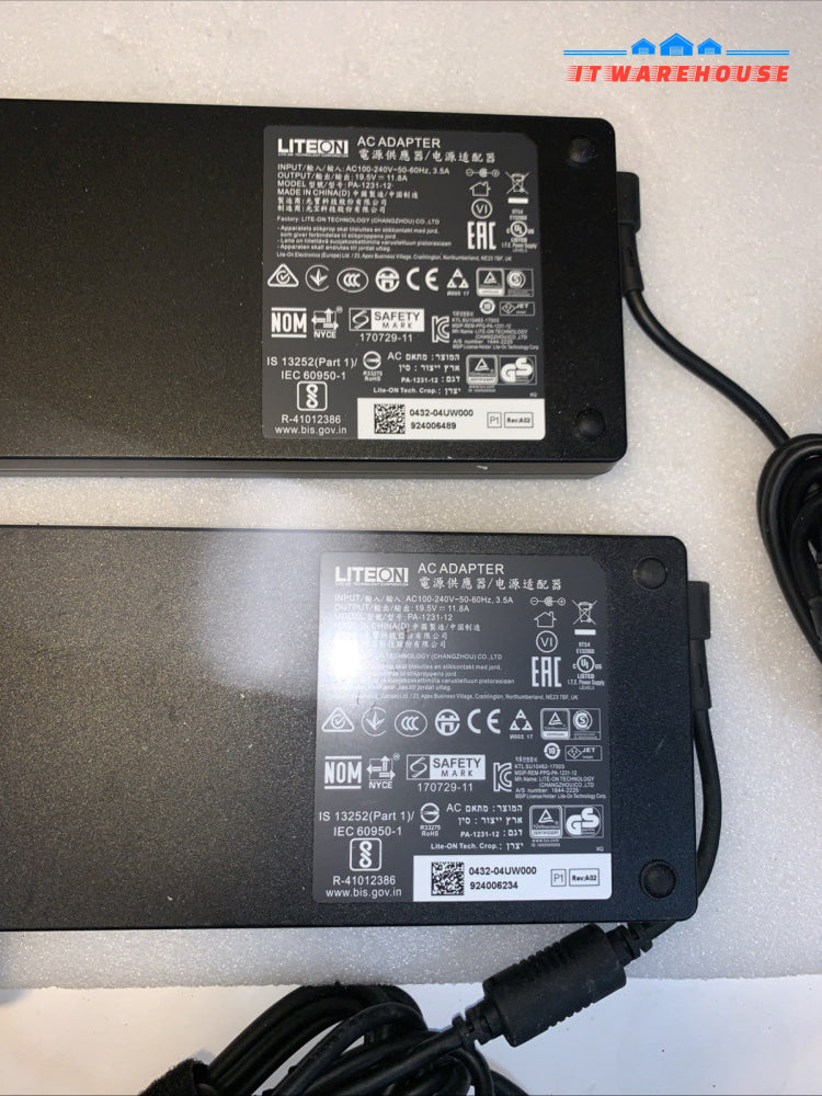 (1 x)  LiteOn PA-1231-12 230W AC Adapter 19.5V 11.8A Laptop Power Supply HP