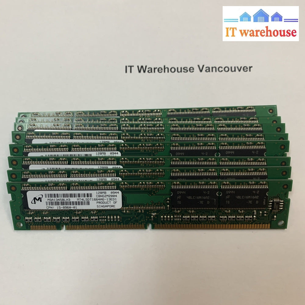 (1 x )  MICRON 128MB SDRAM PC133 CL3 16X16 4CHIPS 168PIN DIMM NON-ECC RAM MEMORY