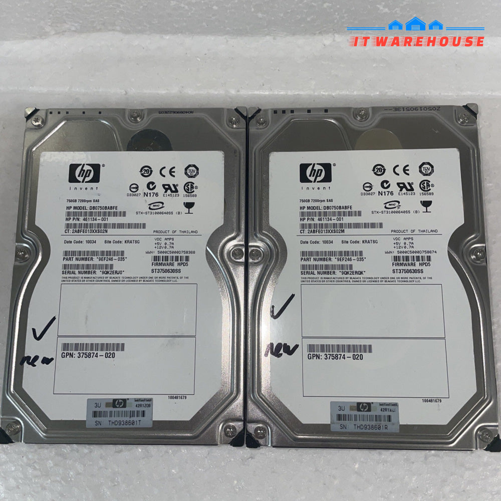 1 x (new) HP 750GB 3G 3.5" 7.2K SAS Drive Hard drive 461134-001/ DB0750BABFE