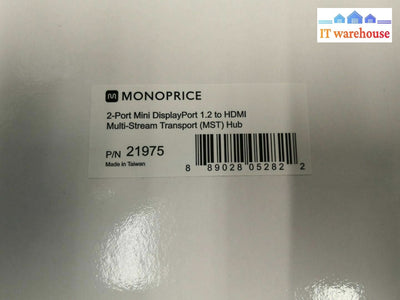 1 x  NEW Monoprice  P/N 21975 2-Port Mini DisplayPort 1.2 to HDMI @@@