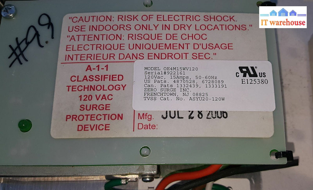 1 X Oem Open Chassis Mode Surge/Noise Protection Module Oe4M15Wv120 (120V 15A)