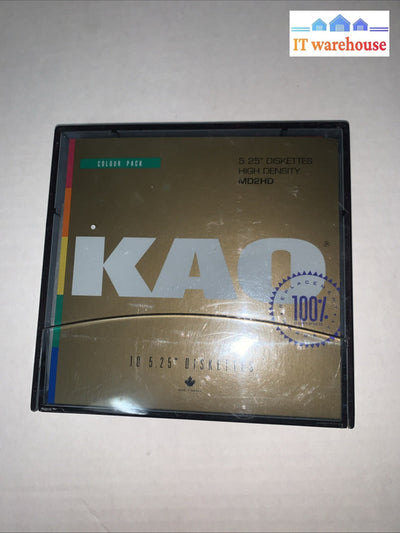 10 KAO MD2-HD Blank 5 1/4 5.25 Floppy Diskettes Disk + Box + Sleeves