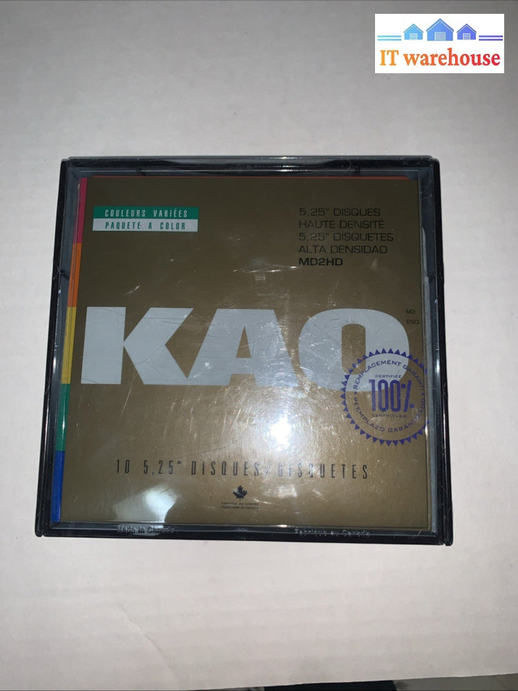 10 KAO MD2-HD Blank 5 1/4 5.25 Floppy Diskettes Disk + Box + Sleeves