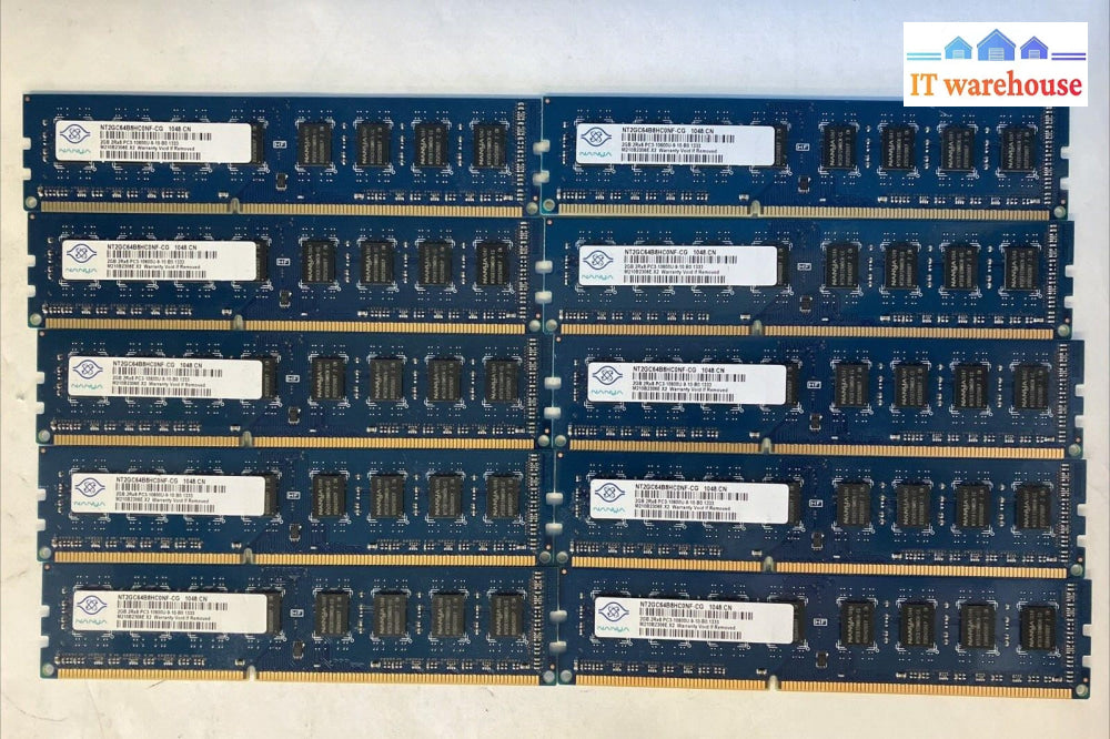 (10x 2GB) Nanya 2Rx8 DDR3-1333 PC3-10600U Desktop DIMM RAM M210B2306E.X2 ~
