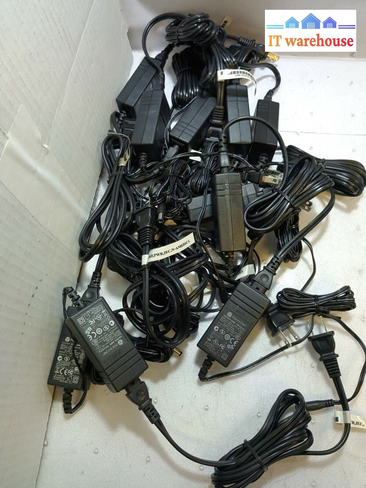 - 10x NEW  Polycom Power Supply SPS-12A-015 24V 500mA 1465-42340 W/Power Cord