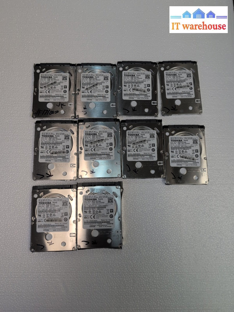 10x TOSHIBA MQ01ACF050 2.5" Thin HDD 500GB SATA 7200RPM (1000 days remains) -