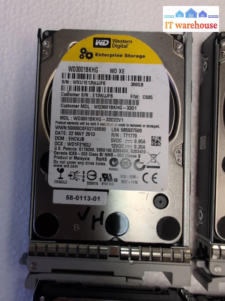 10x WD XE WD3001BKHG 300 GB SAS 2.5"  Server Drive W/Caddy A03-D300GA2 Tested -
