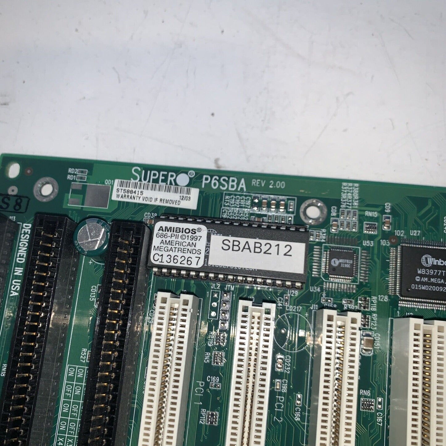 Grade A ~ Super Micro Computer P6SBA Motherboard Intel P3 1000MHZ CPU